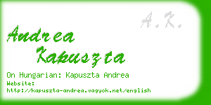 andrea kapuszta business card